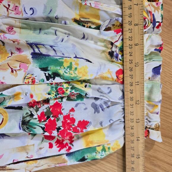 Bushwacker Women Vintage Cottage Floral 2 Pc High Waist Short Set M Made in USA - Picture 13 of 15